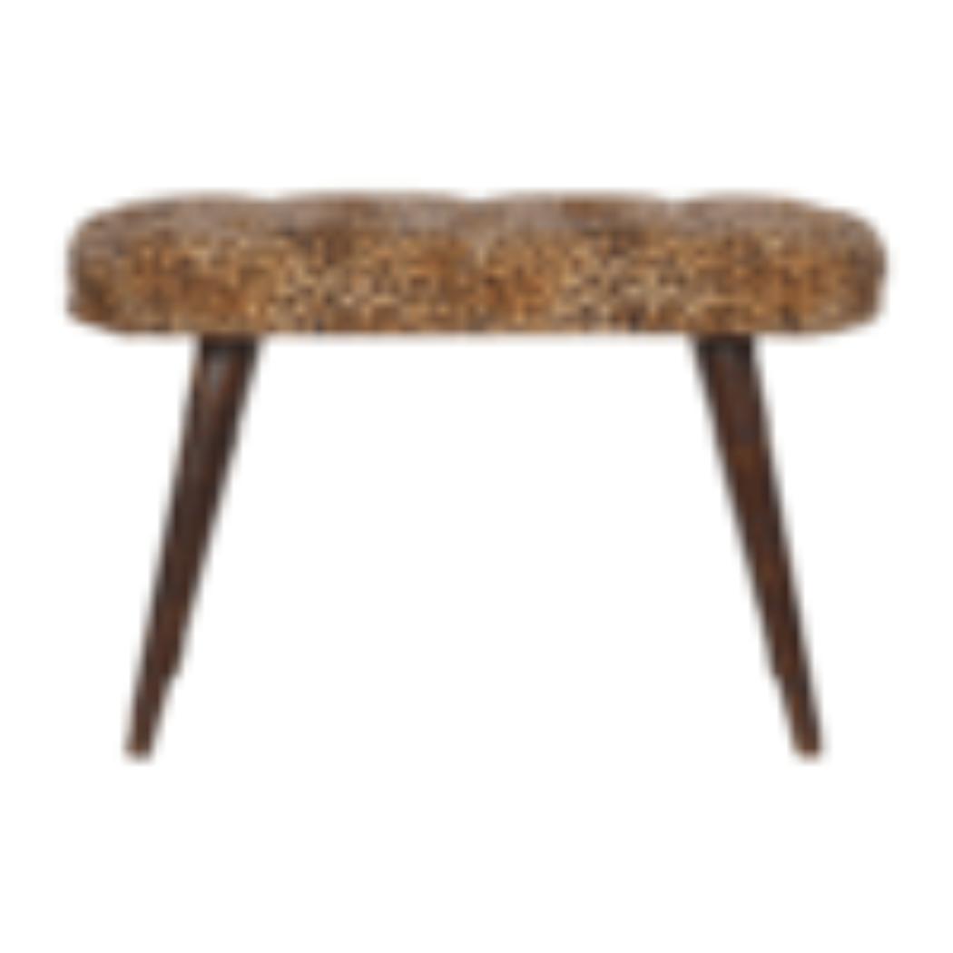 Leopard Print Deep Button Bench | Upholstered Seat | Solid Mango Wood Frame | Statement Seating