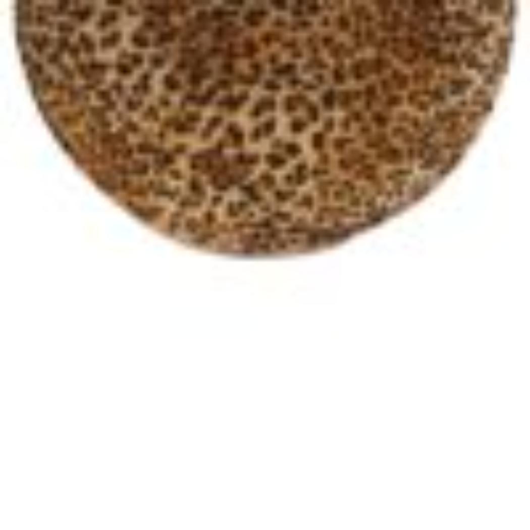 Leopard Print Footstool | Upholstered Seat | Nordic Style Legs | Compact Accent Stool