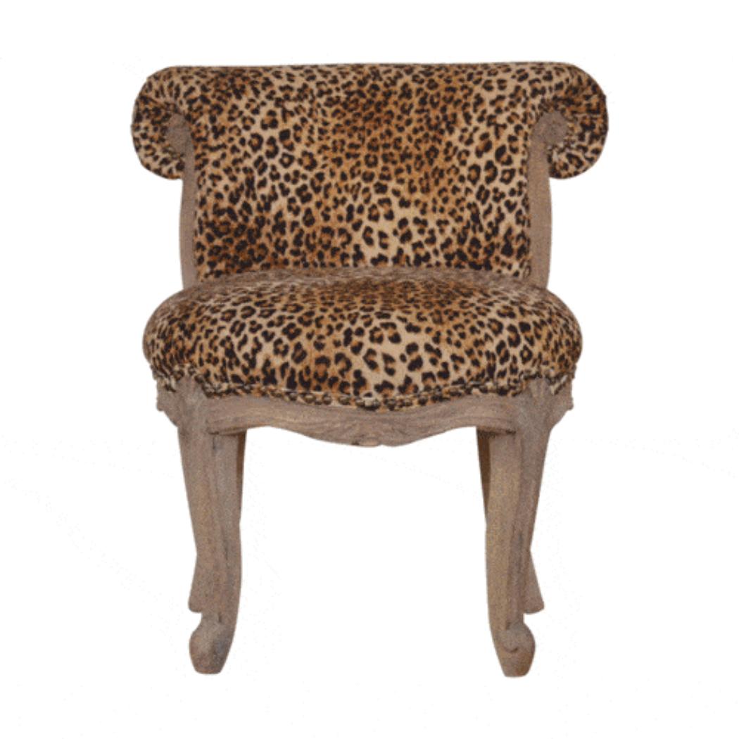 Leopard Print Studded Accent Chair | Upholstered Statement Seating | Living Room Furniture