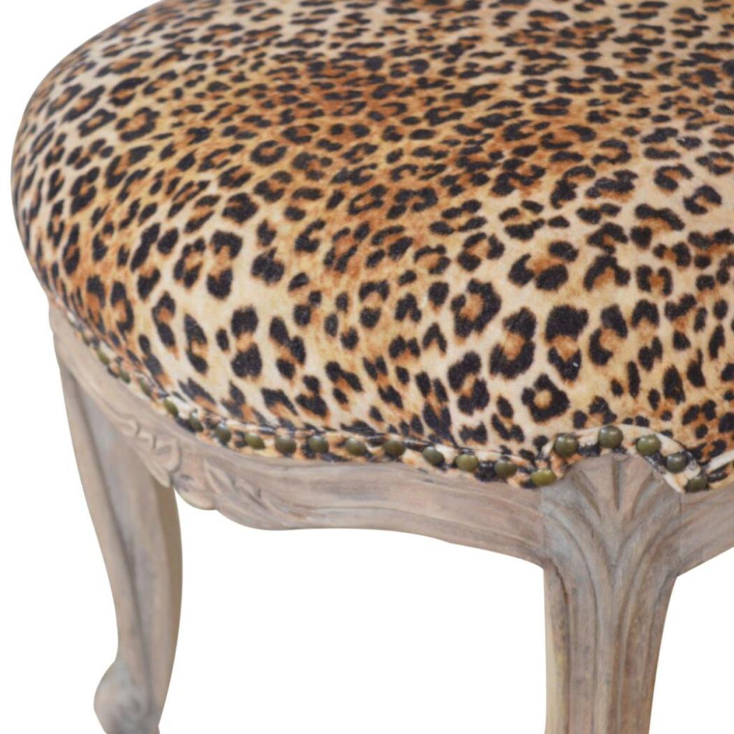 Leopard Print Studded Accent Chair | Upholstered Statement Seating | Living Room Furniture