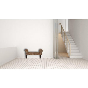 Leopard Print Velvet Bench | Upholstered Accent Seat | Bedroom & Hallway Furniture