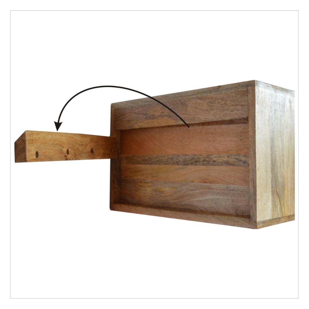 Leopard Print Wall-Mounted Bedside Table | Solid Mango Wood | Statement Storage