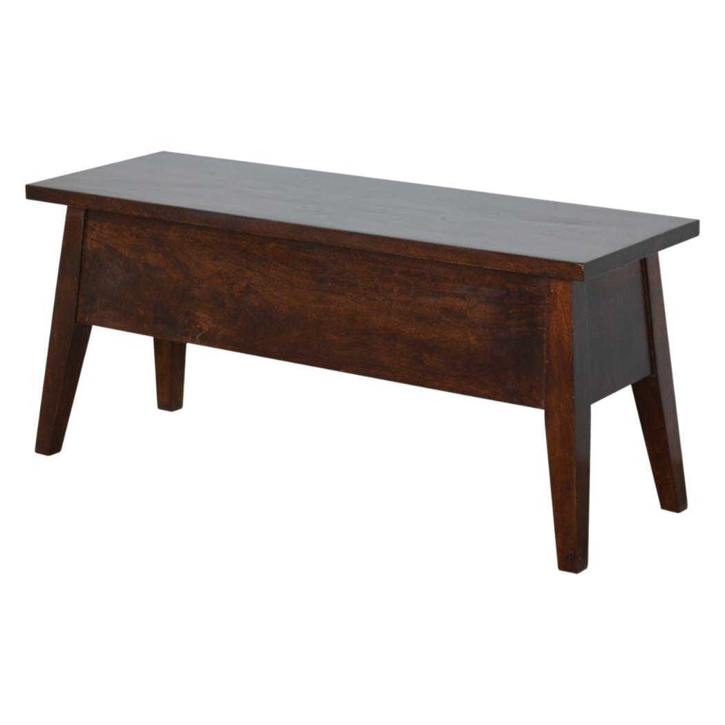 Lift-Up Storage Bench | Solid Mango Wood | Chestnut Finish | Hallway & Bedroom