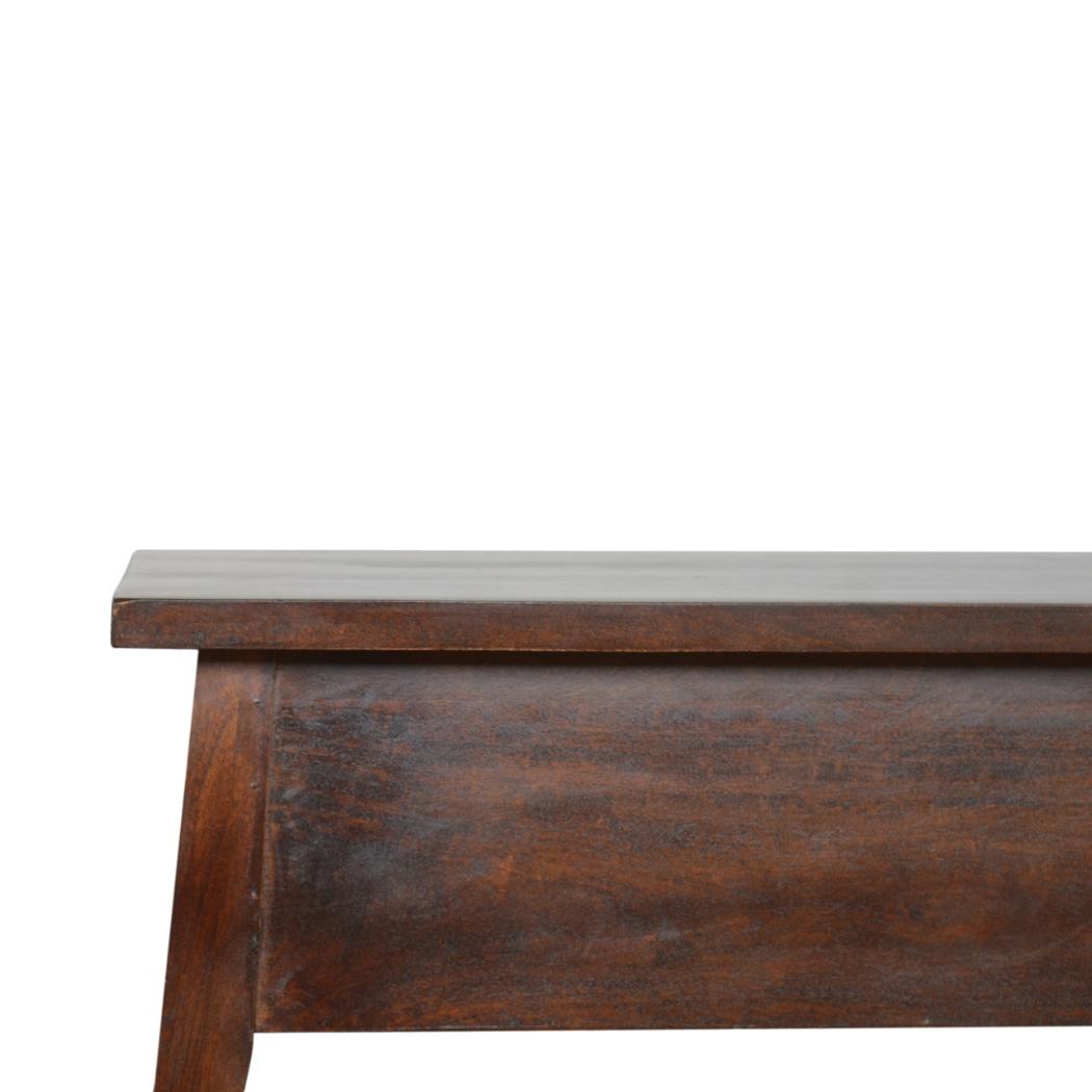 Lift-Up Storage Bench | Solid Mango Wood | Chestnut Finish | Hallway & Bedroom