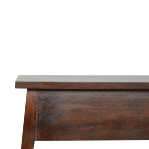 Lift-Up Storage Bench | Solid Mango Wood | Chestnut Finish | Hallway & Bedroom