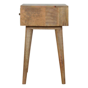 Lille Bedside Table | Hand-Carved Mango Wood Design | Oak Finish Bedroom Furniture
