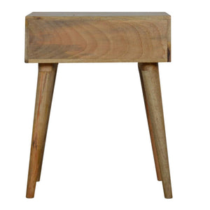 Lille Bedside Table | Hand-Carved Mango Wood Design | Oak Finish Bedroom Furniture