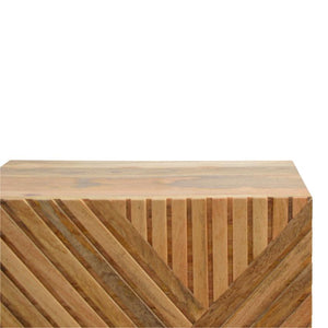 Lille Carved Mango Wood Bedside Table | 2 Drawers