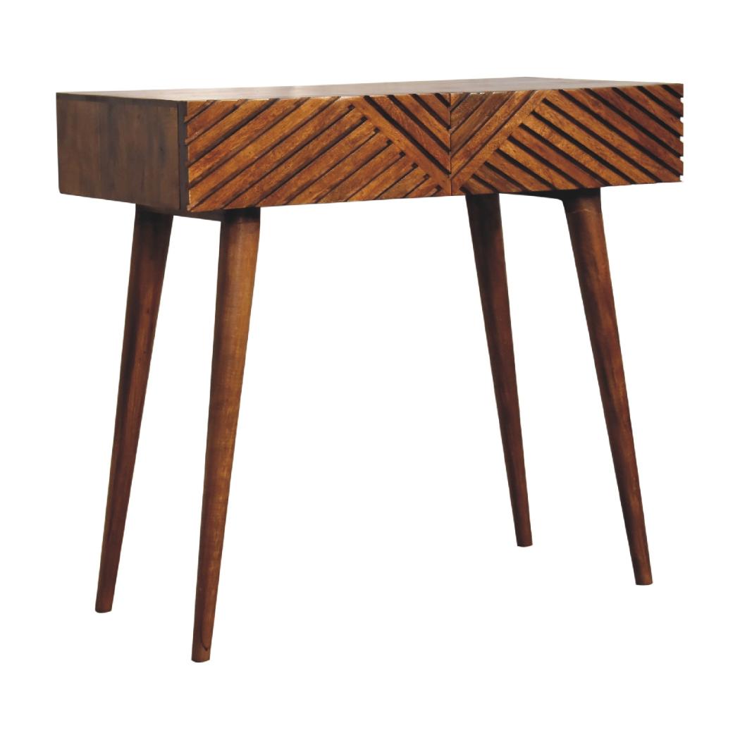 Lille Console Table | Chestnut Finish | Slim Hallway Design