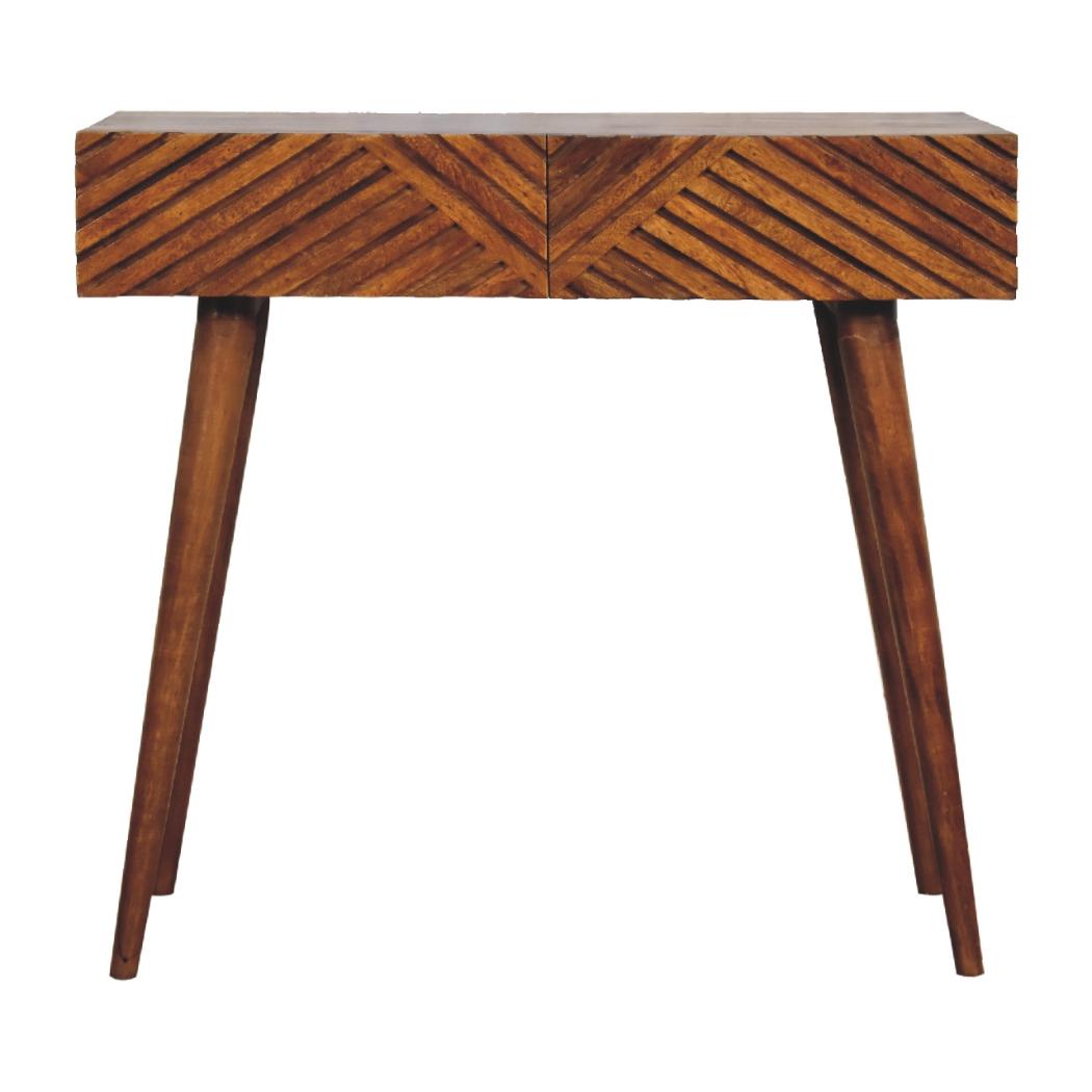 Lille Console Table | Chestnut Finish | Slim Hallway Design