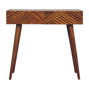 Lille Console Table | Chestnut Finish | Slim Hallway Design