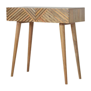 Lille Console Table | Solid Mango Wood | Natural Finish | Slim Hallway Furniture