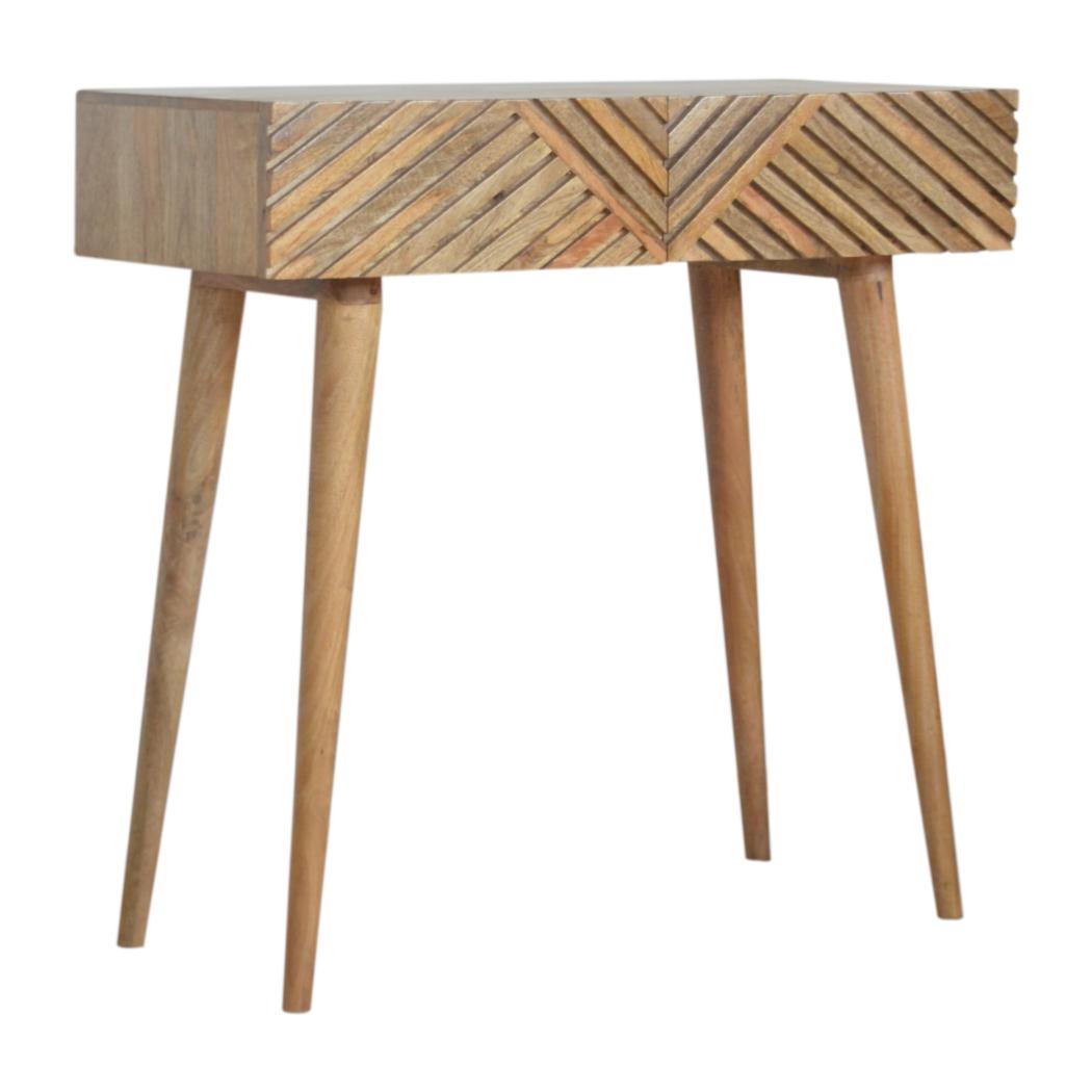 Lille Console Table | Solid Mango Wood | Natural Finish | Slim Hallway Furniture