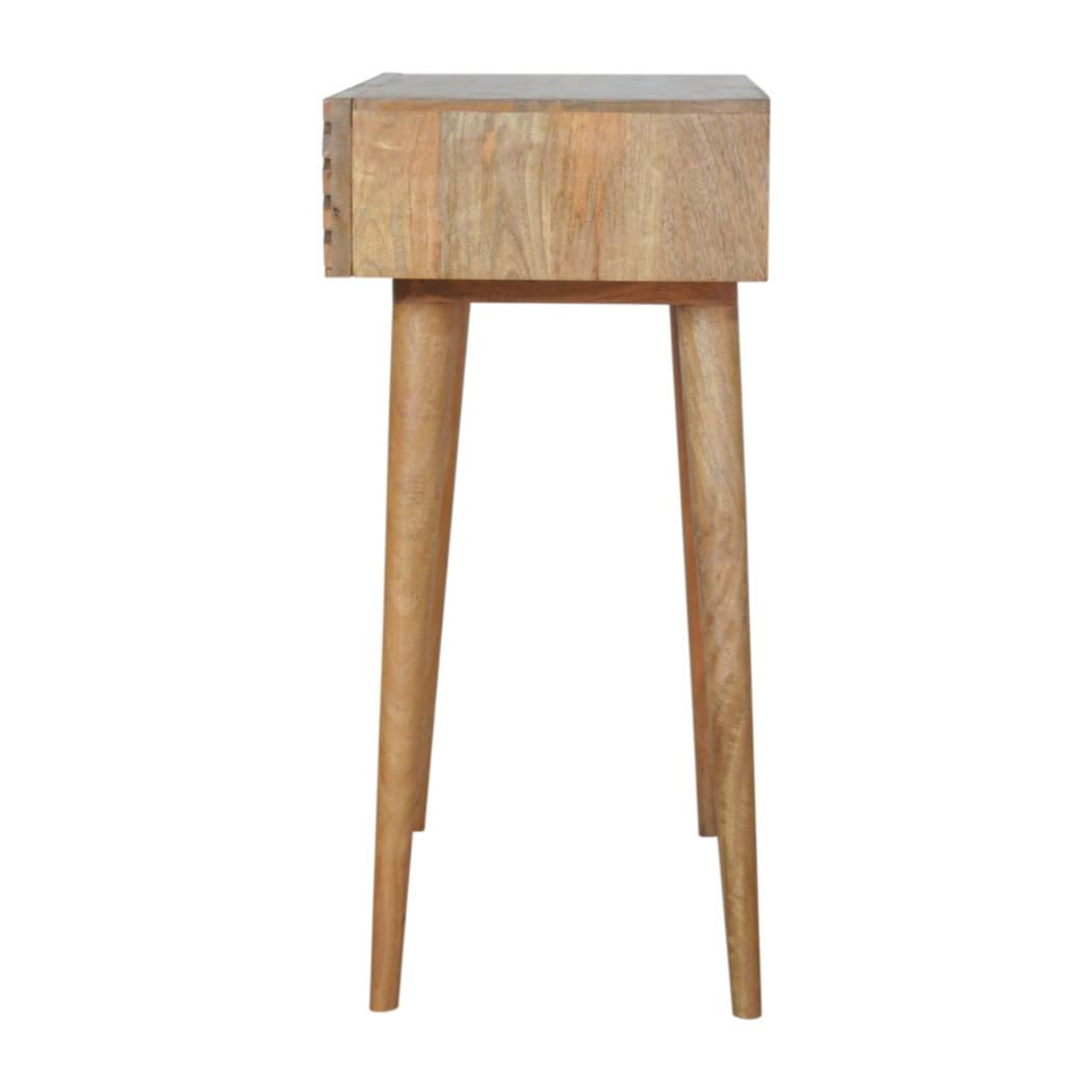 Lille Console Table | Solid Mango Wood | Natural Finish | Slim Hallway Furniture