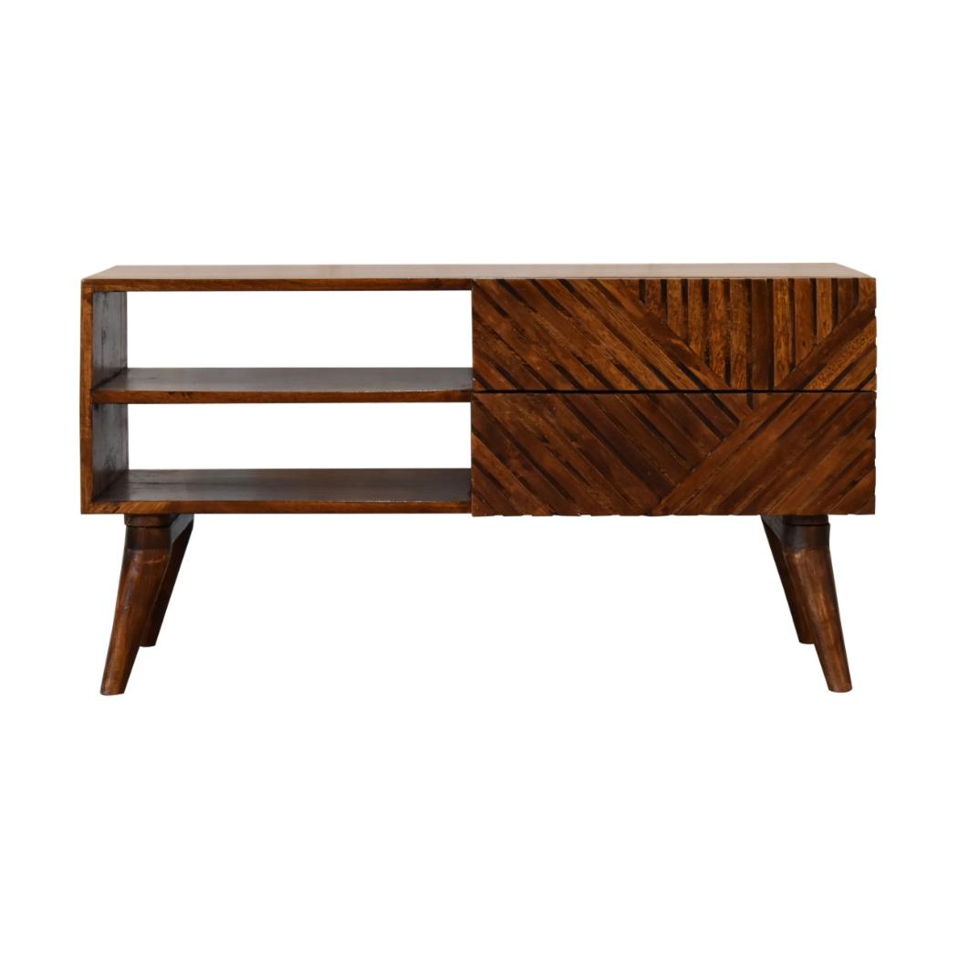 Lille Geo Media Unit | Geometric Front | Contemporary TV Cabinet
