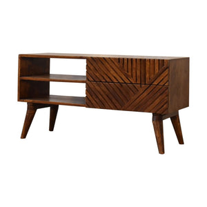 Lille Geo Media Unit | Geometric Front | Contemporary TV Cabinet