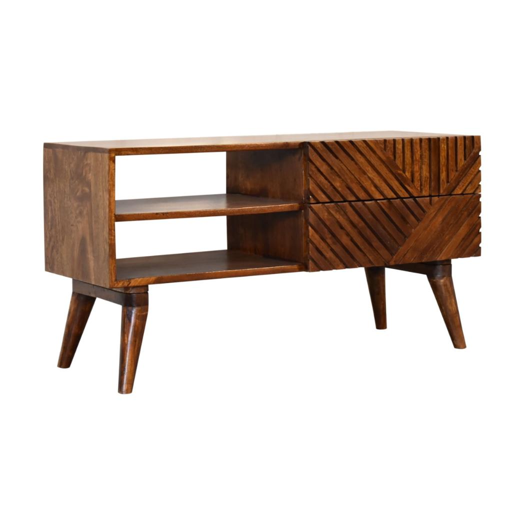 Lille Geo Media Unit | Geometric Front | Contemporary TV Cabinet