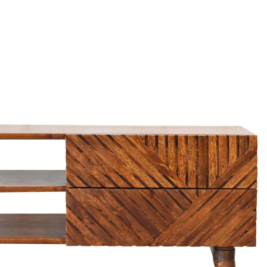 Lille Geo Media Unit | Geometric Front | Contemporary TV Cabinet