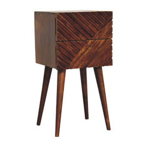 Lille Mini Bedside Table | Chestnut Finish | Compact Bedroom Storage