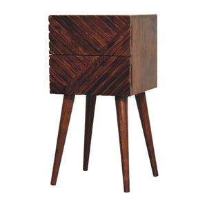 Lille Mini Bedside Table | Chestnut Finish | Compact Bedroom Storage