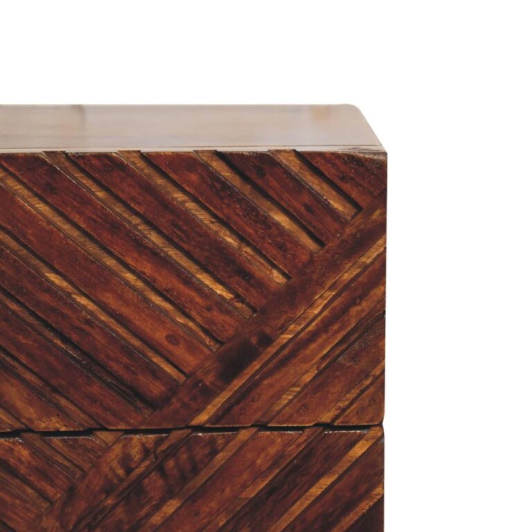 Lille Mini Bedside Table | Chestnut Finish | Compact Bedroom Storage
