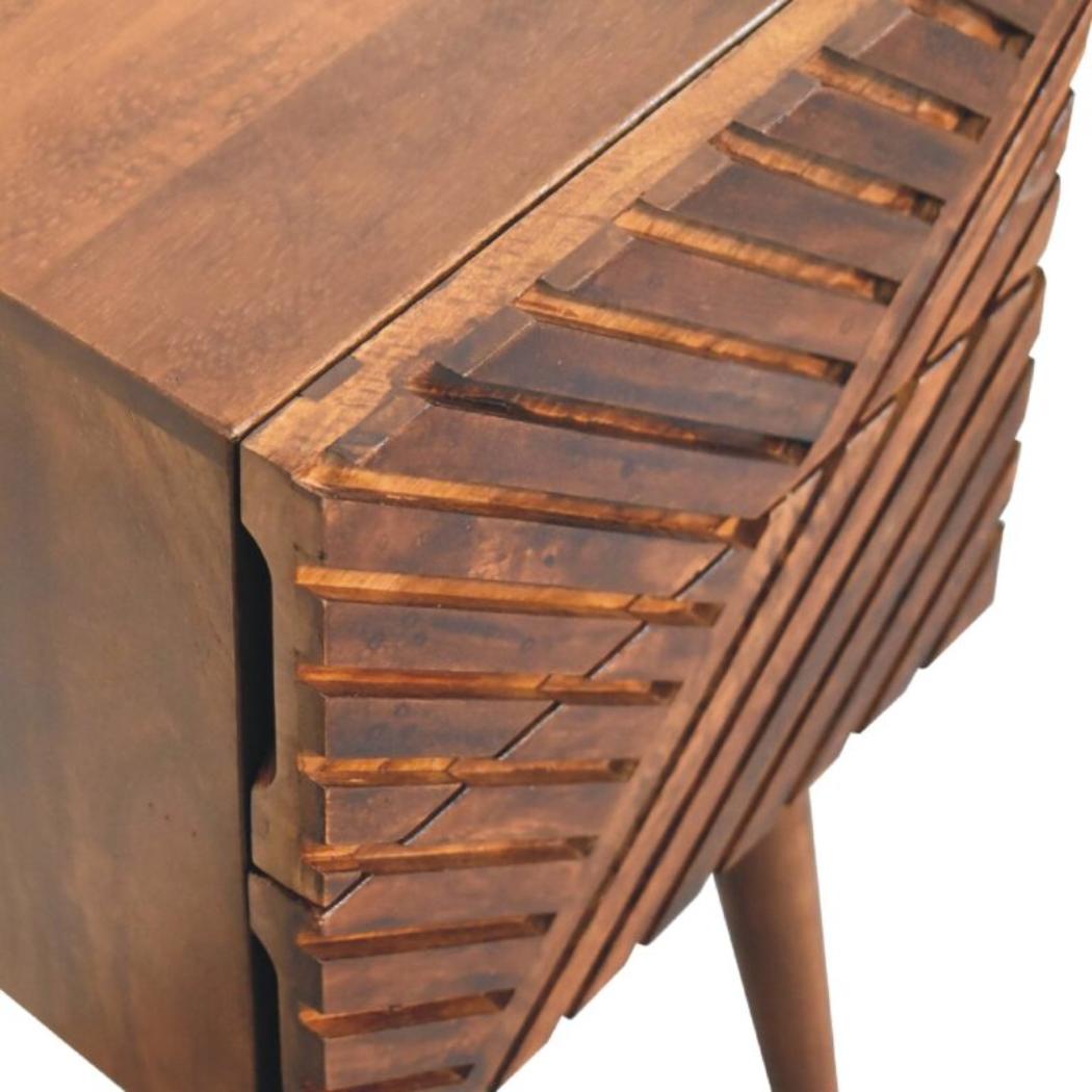 Lille Mini Bedside Table | Chestnut Finish | Compact Bedroom Storage