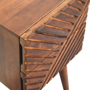 Lille Mini Bedside Table | Chestnut Finish | Compact Bedroom Storage