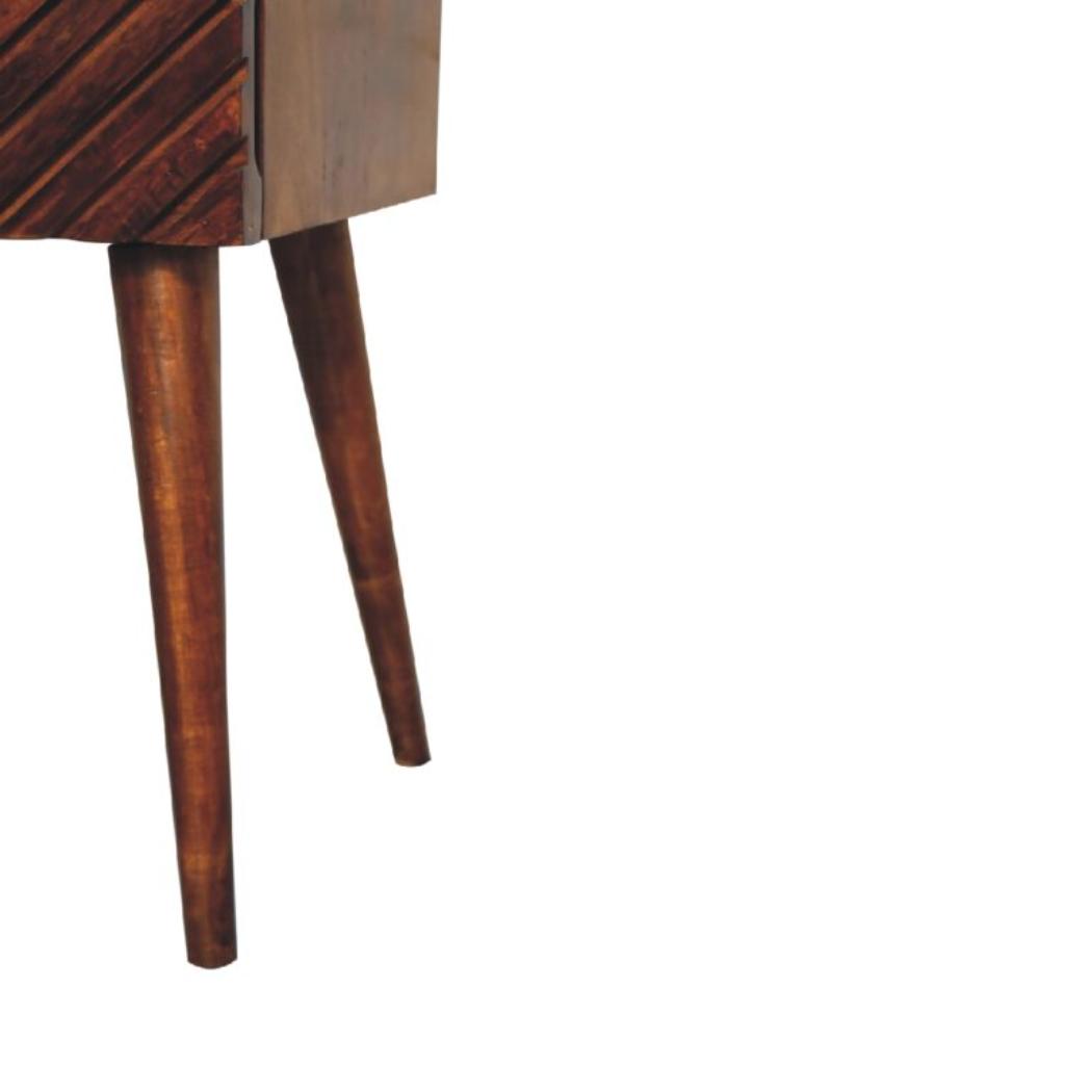 Lille Mini Bedside Table | Chestnut Finish | Compact Bedroom Storage