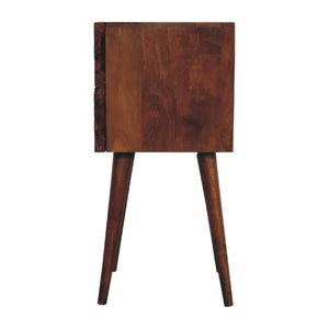 Lille Mini Bedside Table | Chestnut Finish | Compact Bedroom Storage