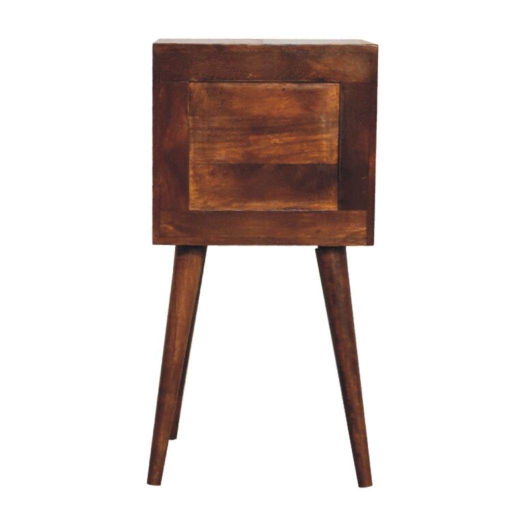 Lille Mini Bedside Table | Chestnut Finish | Compact Bedroom Storage