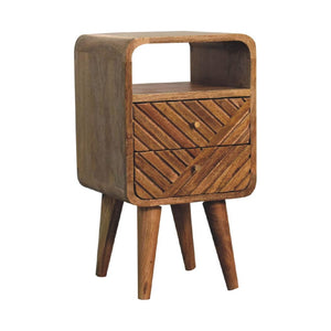 Lille Mini Curved Bedside Table | Compact Bedroom Storage