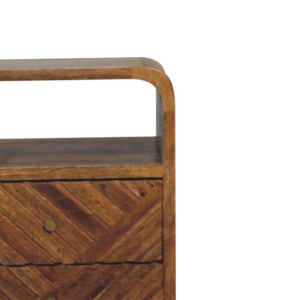 Lille Mini Curved Bedside Table | Compact Bedroom Storage