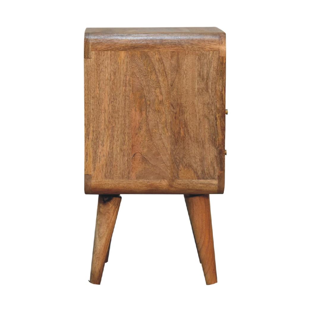 Lille Mini Curved Bedside Table | Compact Bedroom Storage