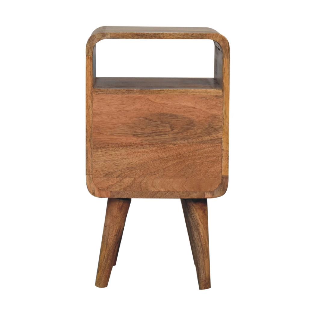 Lille Mini Curved Bedside Table | Compact Bedroom Storage