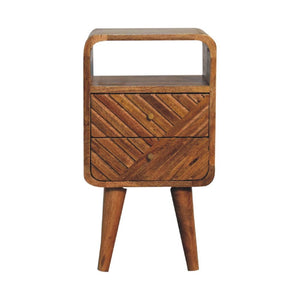 Lille Mini Curved Bedside Table | Compact Bedroom Storage