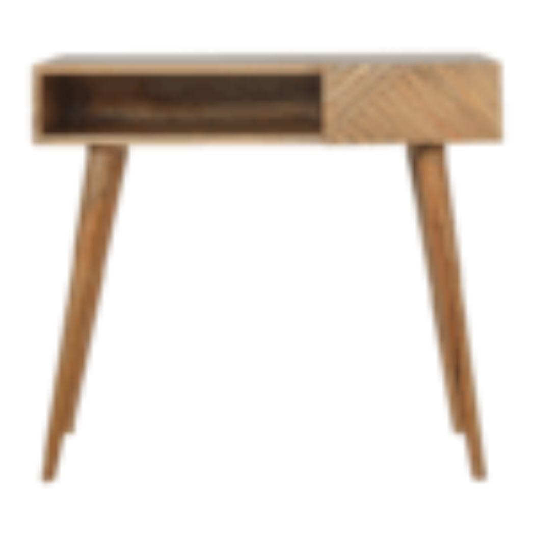 Lille Writing Desk | Solid Mango Wood | Natural Finish | Compact Home Office Table