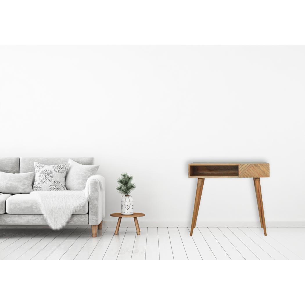 Lille Writing Desk | Solid Mango Wood | Natural Finish | Compact Home Office Table