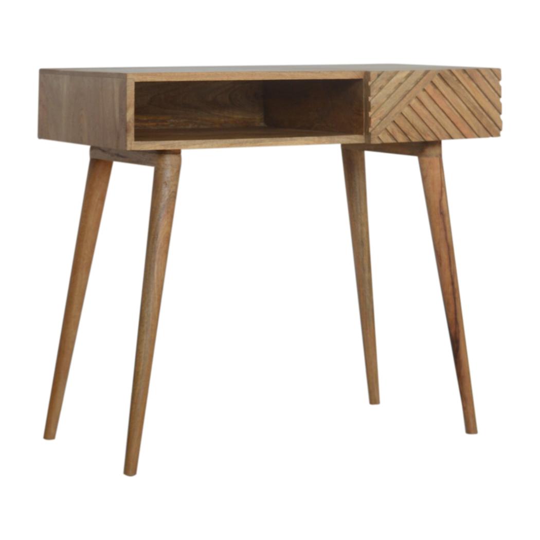 Lille Writing Desk | Solid Mango Wood | Natural Finish | Compact Home Office Table