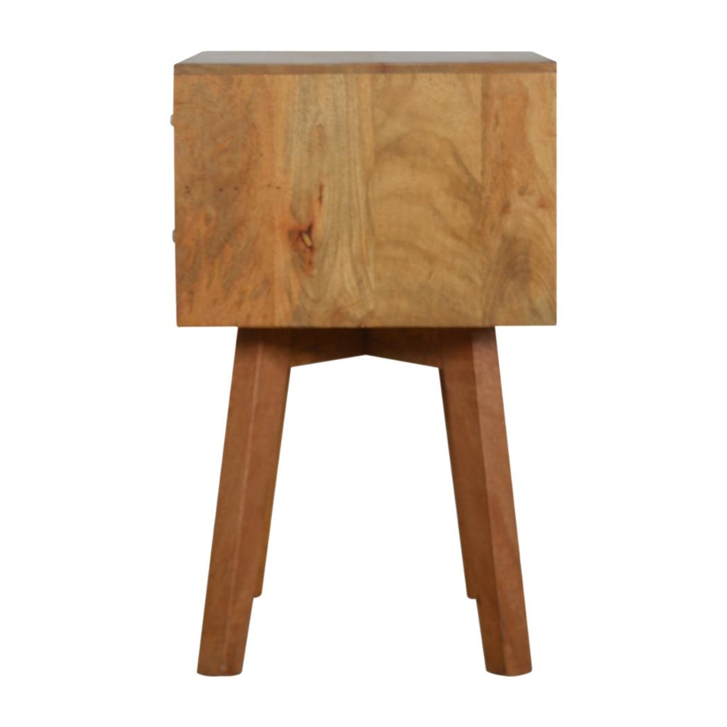 Line Grey Painted Bedside Table | Textured Front | Compact Bedroom Storage