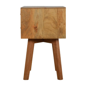 Line Grey Painted Bedside Table | Textured Front | Compact Bedroom Storage