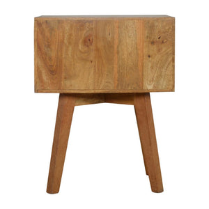 Line Grey Painted Bedside Table | Textured Front | Compact Bedroom Storage