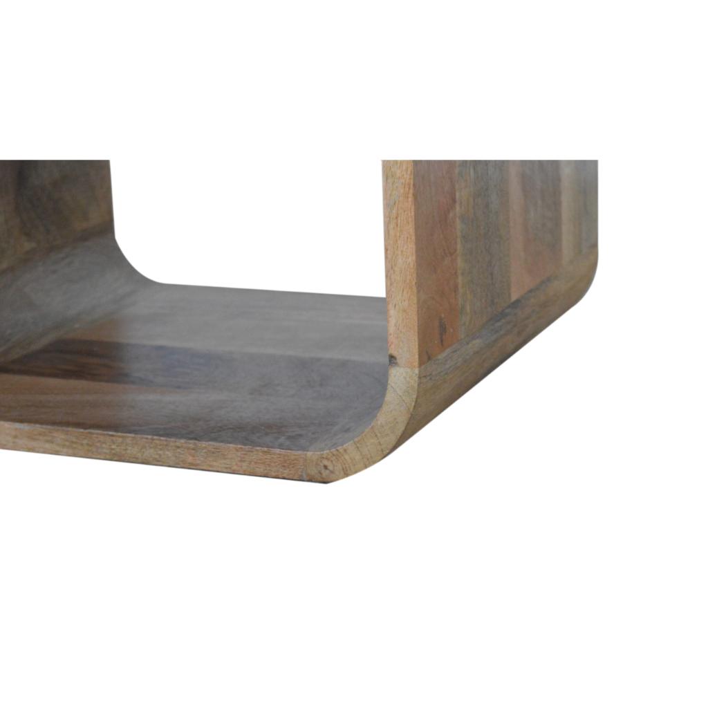 London Bedside Table | Rounded Solid Mango Wood Design | Bedroom Storage Furniture