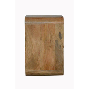 London Bedside Table | Rounded Solid Mango Wood Design | Bedroom Storage Furniture
