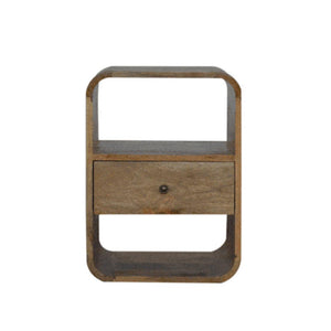 London Bedside Table | Rounded Solid Mango Wood Design | Bedroom Storage Furniture