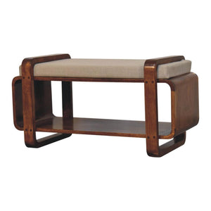Loop Bench | Solid Mango Wood | Chestnut Finish