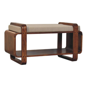Loop Bench | Solid Mango Wood | Chestnut Finish