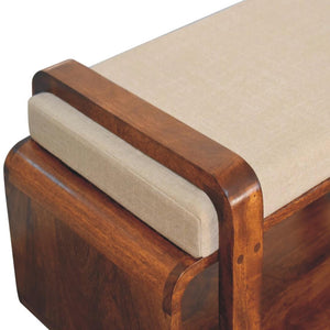Loop Bench | Solid Mango Wood | Chestnut Finish