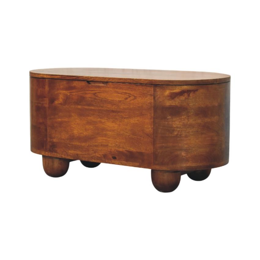 Loren Storage Box | Compact Home Organisation | Chestnut Finish