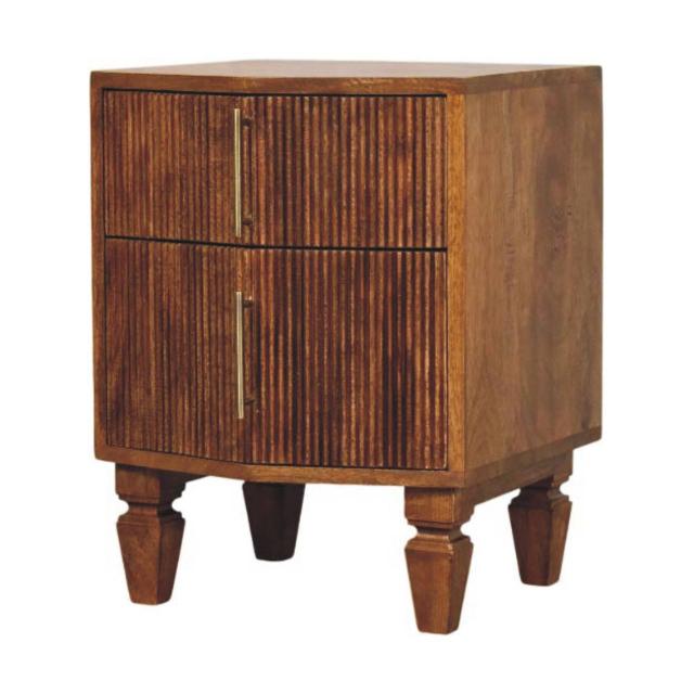 Louvre Bedside Unit | Wooden Bedside Table | Natural Bedroom Storage