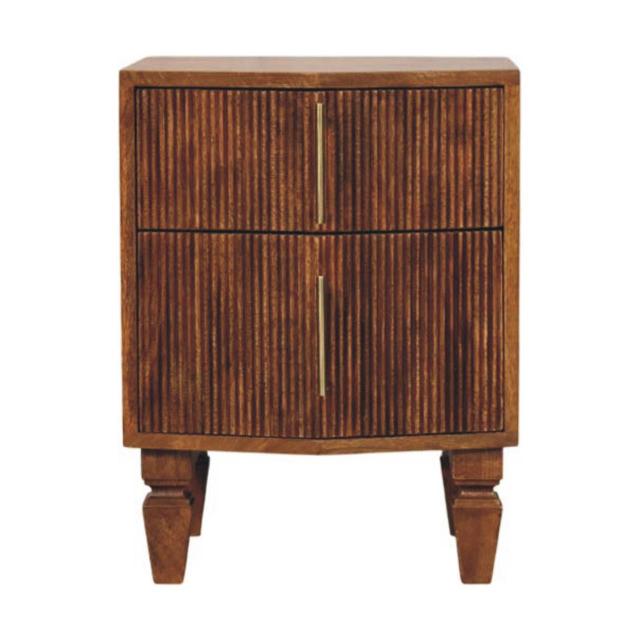 Louvre Bedside Unit | Wooden Bedside Table | Natural Bedroom Storage